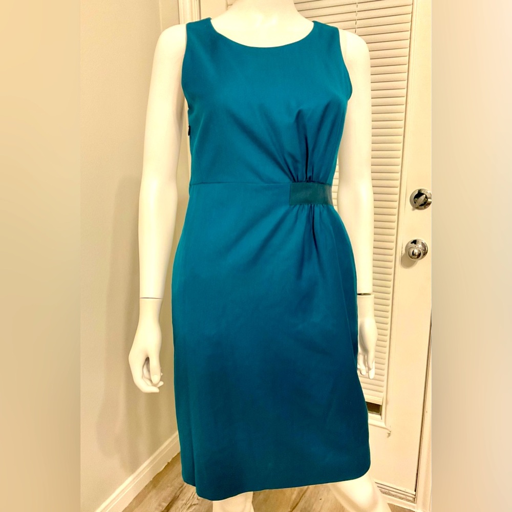 J.Grew Super 120’s Teal Wool Dress SZ-0. Sleeveless shift. Super rich turquoise